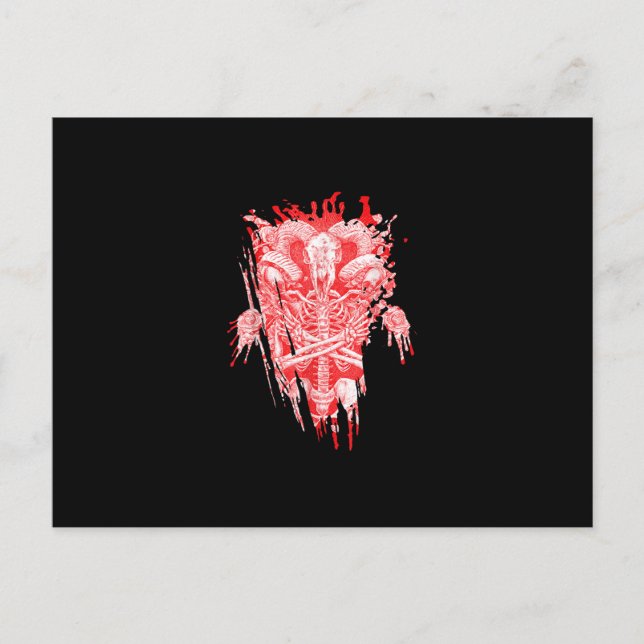 Satan kyrka present All Hail Get Satanisk Baphomet Vykort (Framsida)