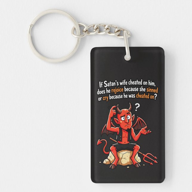 Satan Otrogen Hustru Synd Rolig Djävul Meme (Framsidan)