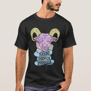 Satan Respects Pronouns 2023 Trans Flagga Transgen T Shirt