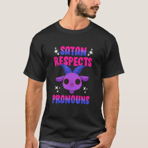 Satan Respects Pronouns Bisexual Pentagram T Shirt