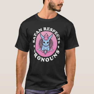 Satan Respects Pronouns LGBTQ Gay pride T Shirt