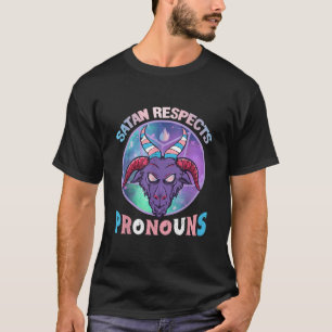 Satan Respects Pronouns Transgender Trans Flagga T Shirt
