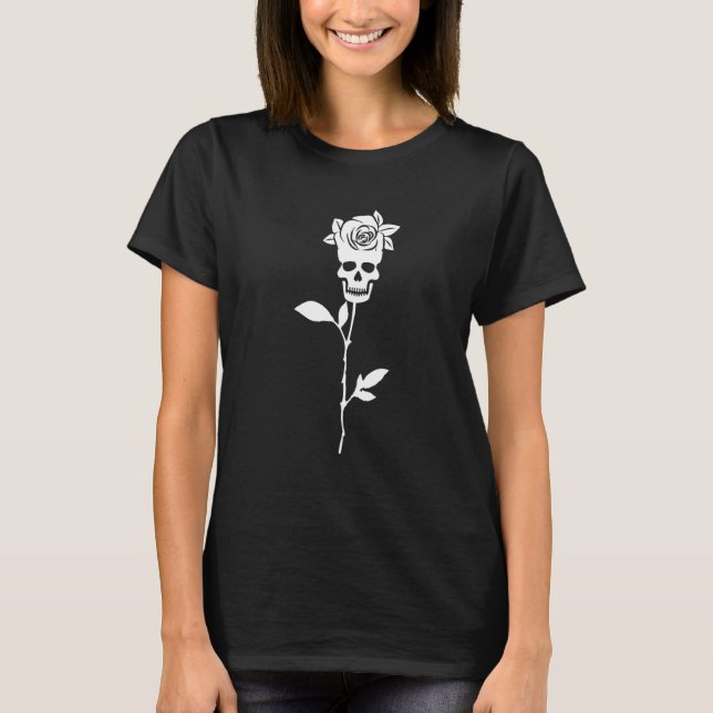 Satan Ro Flower Djävulen T Shirt (Framsida)