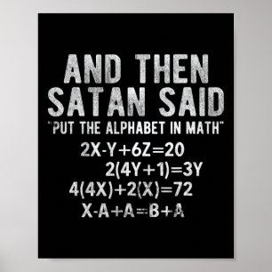 Satan sa alfabetet i matte matematik matte poster