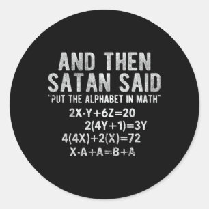 Satan sa alfabetet i matte matematik matte runt klistermärke