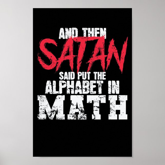 Satan sa att alfabetet skulle placeras i Math Poster (Framsidan)