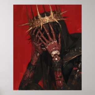 Satan Saint Hyper Realism Oljemålning P Poster