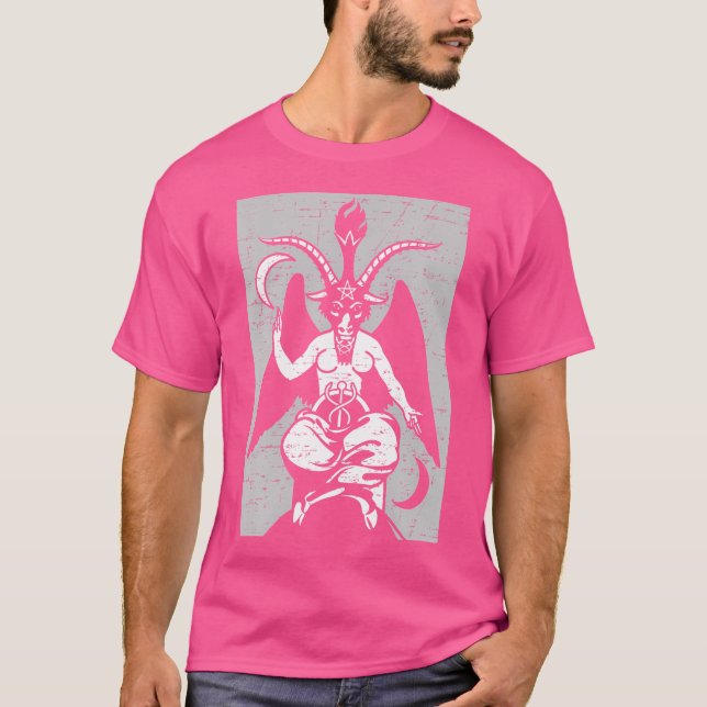 Satan Satanic Occult Djävulen Baphomet Goat T Shirt (Framsida)