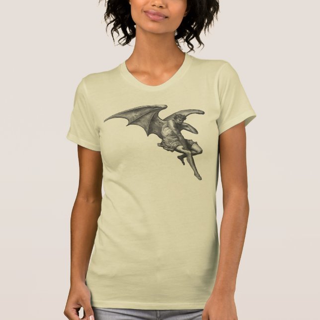 Satan som är tänkande på ljus kläder t-shirt (Framsida)