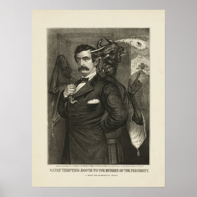 Satan tempting Booth [1865] Poster (Framsidan)