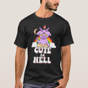 Satan Unicorn Goat Cute as helvetet T Shirt