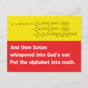 Satan Whispered: Lägg Alphabet i Math Vykort