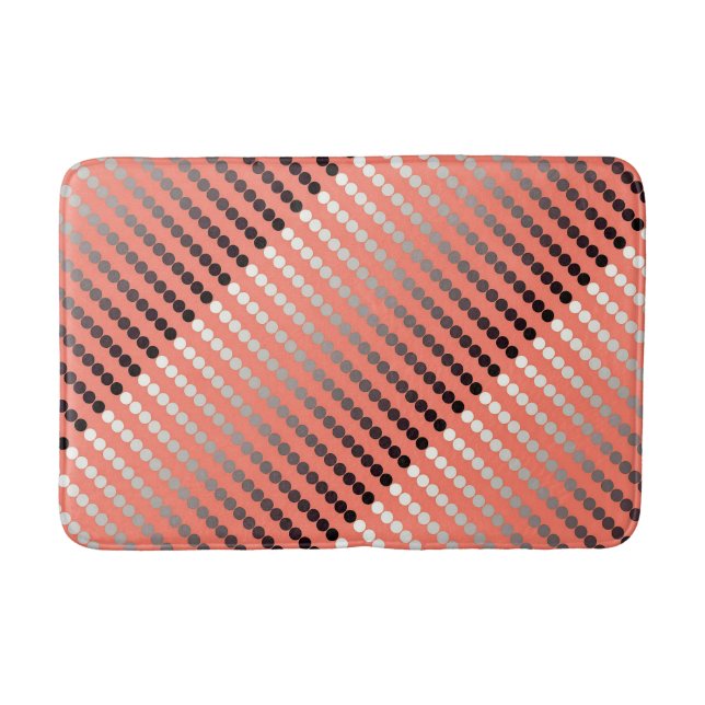 Satäng pricker - korall och pewter badrumsmatta (Framsidan)