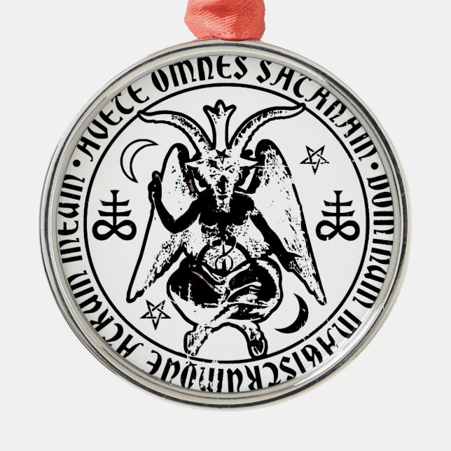 Satanic Baphomet Julgransprydnad Metall (Framsidan)
