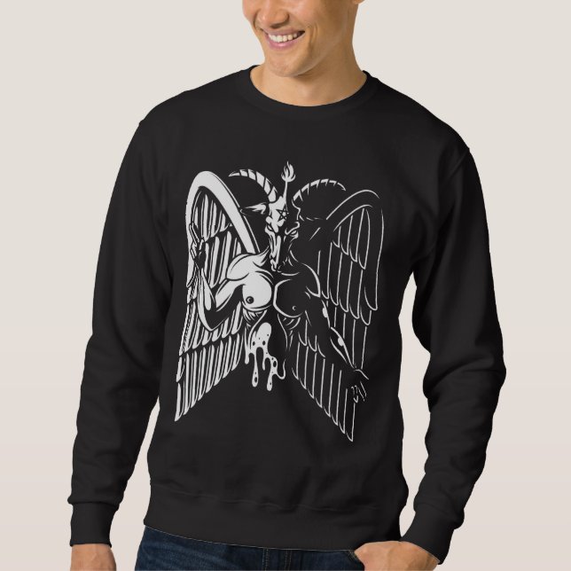Satanic Baphomet Lång Ärmad Tröja (Framsida)