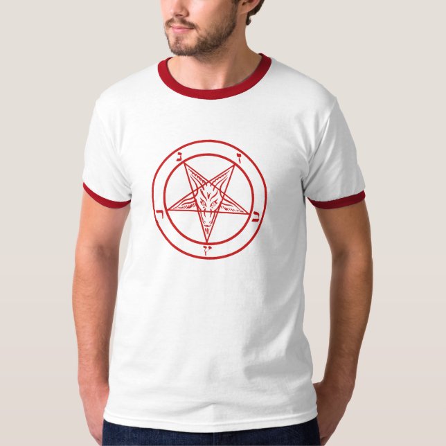 Satanic Baphomet Pentagram T-shirt (Framsida)