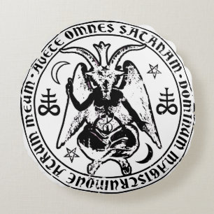 Satanic Baphomet Rund Kudde