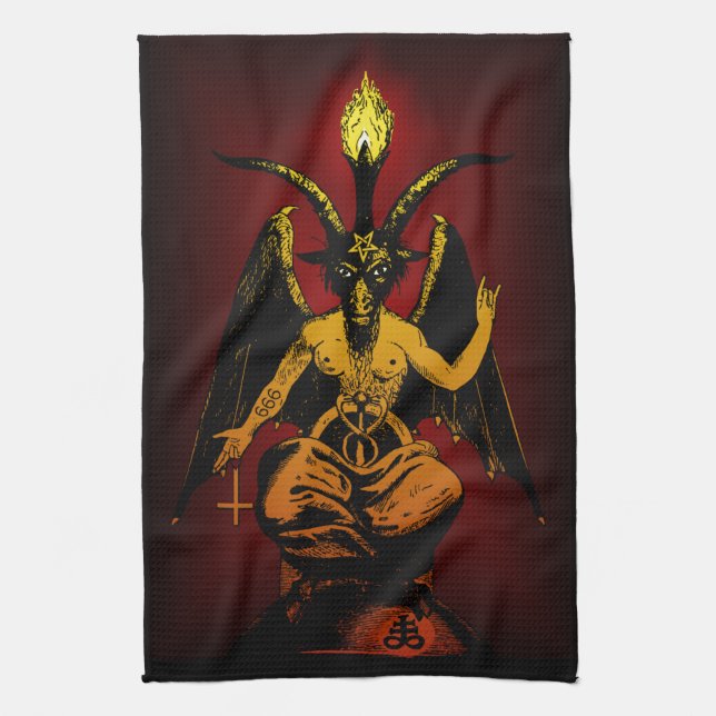 Satanic get 16x24 på trasan kökshandduk (Vertikal)