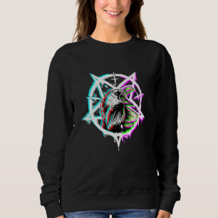 Satanic Kråka Pentagram Vaporwave Occult Satan Rav T Shirt