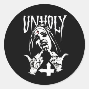 Satanic Nun Tattoos Unholy Runt Klistermärke
