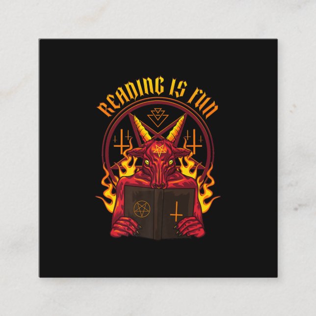 Satanic Pagan Goat Premium Fyrkantigt Visitkort (Framsida)