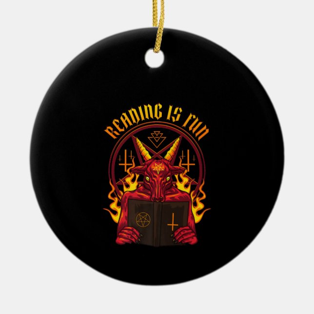 Satanic Pagan Goat Premium Julgransprydnad Keramik (Framsidan)