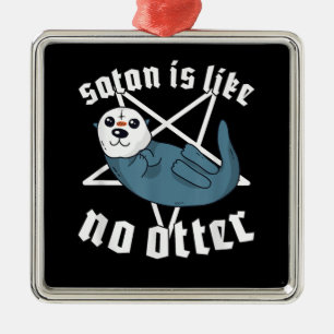 Satanic Pentagram satan är som ingen utter Julgransprydnad Metall