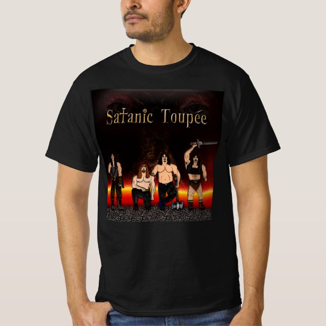 Satanic Toupee "Band Hellscape" Shirt T Shirt (Framsida)