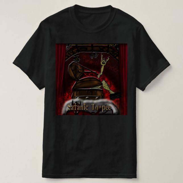 Satanic Toupee "Funeral Parlor" T-Shirt (Design framsida)
