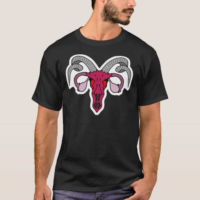 Satanic Uterus Sticker T Shirt (Framsida)