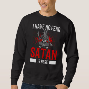 Satanisk pentagram har ingen rädsla Satan är H Lång Ärmad Tröja