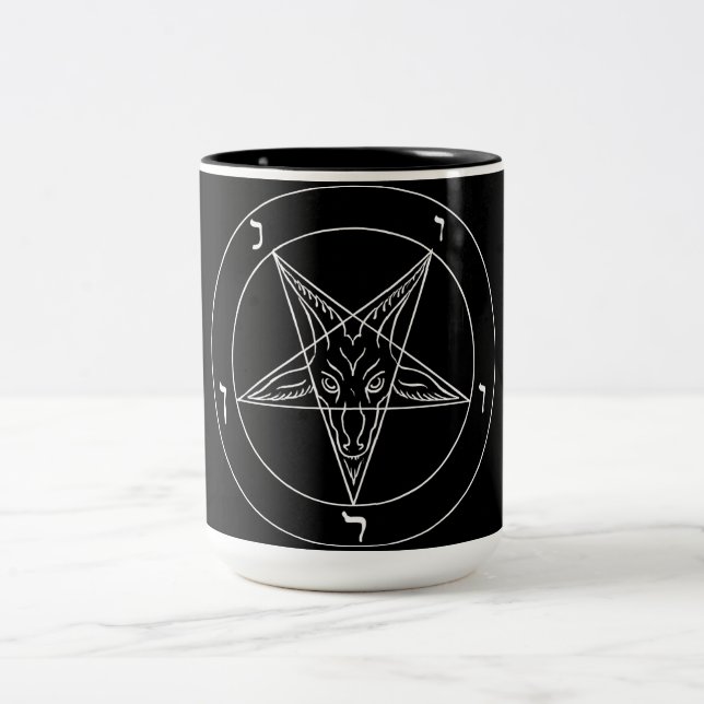 Satanisk pentagram Två-Tonad mugg (Center)