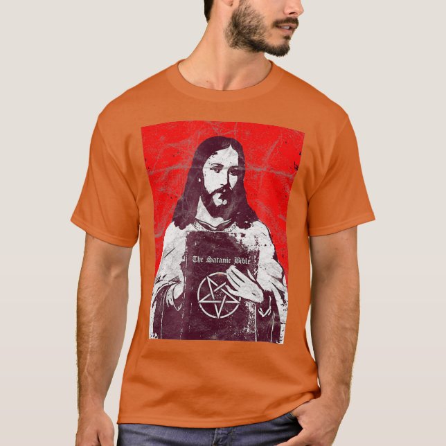 Sataniska bibeln Jesus - Atheist Death Metall 666 T Shirt (Framsida)