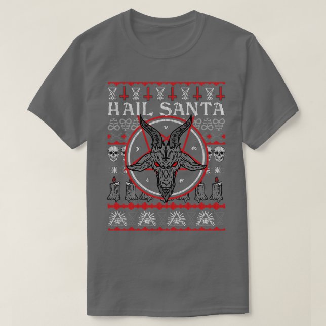 Sataniska jultomten Ugly Sweater T Shirt (Design framsida)