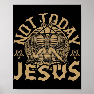 Sataniskt baphomet Satan Inte i dag Jesus Tank Top Poster