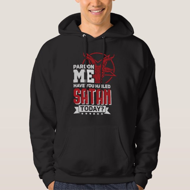 Satanism Goth Hyllning Satan Förlåtelse Hoodie (Framsida)