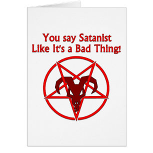 Satanist Bad Sak Mörk Humor Goat Pentacle Hälsningskort