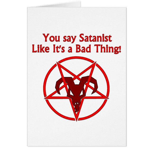 Satanist Bad Sak Mörk Humor Goat Pentacle Hälsningskort (Framsidan)