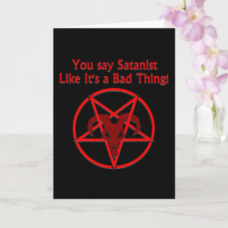 Satanist Bad Sak Mörk Humor Goat Pentacle Kort