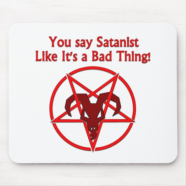 Satanist Bad Sak Mörk Humor Goat Pentacle Musmatta (Framsidan)