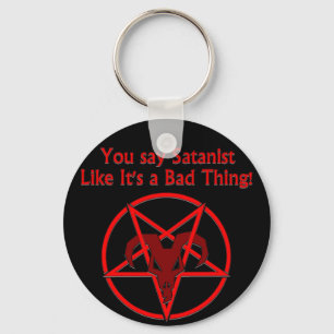 Satanist Bad Sak Mörk Humor Goat Pentacle Nyckelring