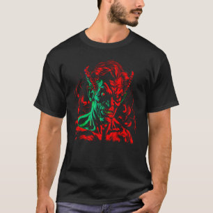 Satanist Djävul Röd Demon Mammon T Shirt