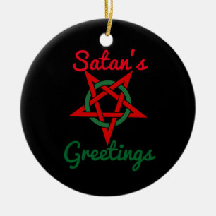 Satans hälsningprydnad julgransprydnad keramik