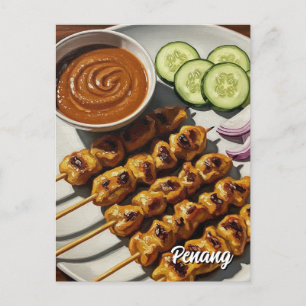 Satay i Penang Vykort