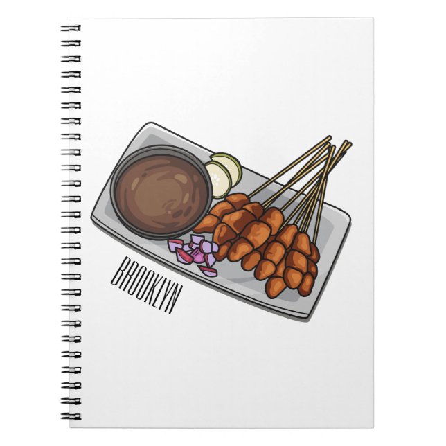 Satay tecknad illustration anteckningsbok (Framsidan)