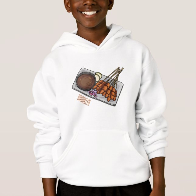 Satay tecknad illustration t shirt (Framsida)