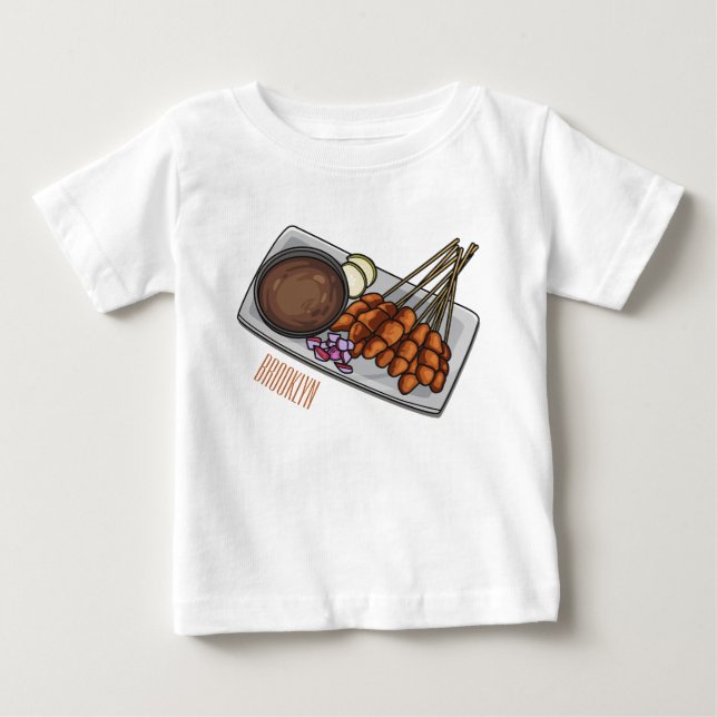 Satay tecknad illustration t shirt (Framsida)