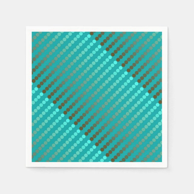 Satdukter - turkos och grått pappersservett (Framsidan)