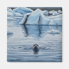 Säte i Island Jökulsárlón Glacier Lagoon Travel Magnet