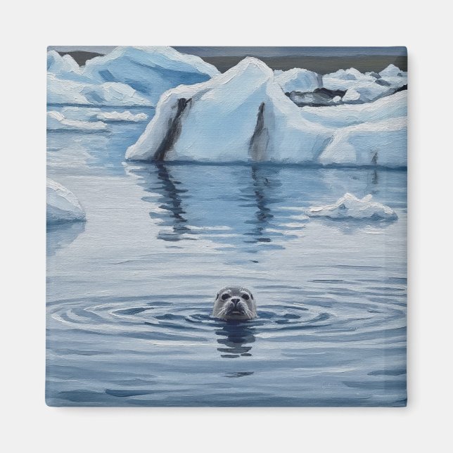 Säte i Island Jökulsárlón Glacier Lagoon Travel Magnet (Framsidan)